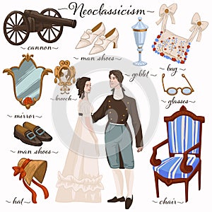 Neoclassicism age, characters and culture objects