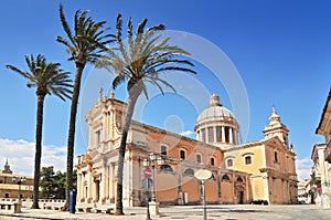 The Neoclassicist Church of the Annunziata 16th century in Comiso Sicily, Italy.