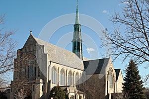Neogothic Church and Spire in Saint Paul Minnesota