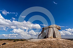 Neolithic 5000 year old Anta do Tapadao Dolmen from Megalithic culture.