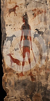 Neolithic Man And Dog Painting Realistic Depictions Of Hunting Scenes