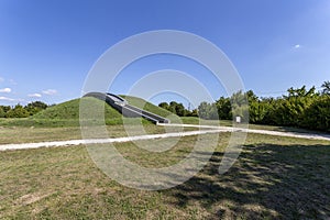 Neolithic tumulus at the archeological park in Szazhalombatta, Hungary