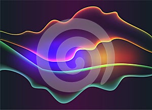 Neon abstract waves, colourful modern background.