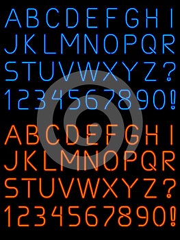 Neon alphabet font