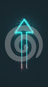 Neon Arrow Design with Futuristic Glow and Luminous Effects