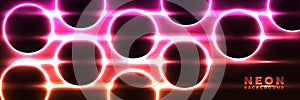 neon background Abstract glowing banner with blue purple neon arrows. Hi-tech futuristic vector background