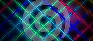 Neon background, cage of light rays