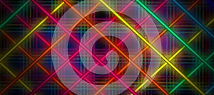 Neon background, cage of light rays