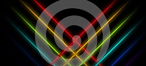 Neon background, cage of light rays