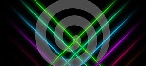 Neon background, cage of light rays