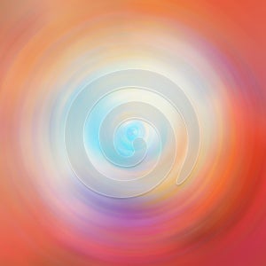 Neon background with volumetric curvy shapes and wavy lines Abstract fluid swirl or vortex of bright orange violet blue