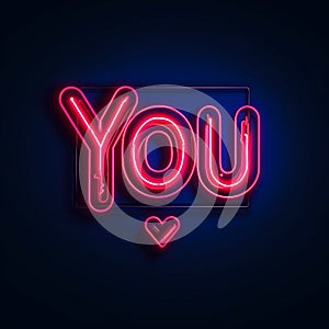 neon backlit with text Love you 3