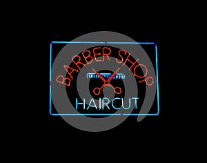 Neon BARBER SHOP sign