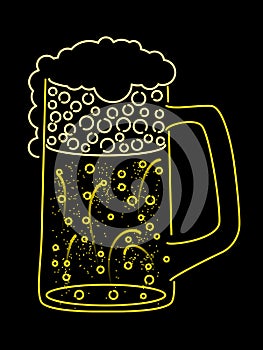 Neon beer mug