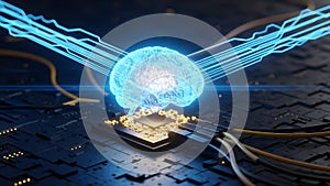 Artificial Intelligence Brain Circuitry Data Transfer Concept
