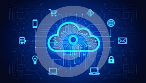 Digital Cloud Computing Technology And Data Network Connections For Future Global Business Growth