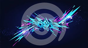 Neon Blue and Pink Graffiti Art Explosion abstract