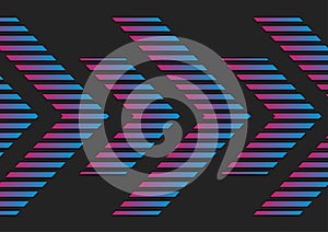 Neon blue purple arrows abstract tech background