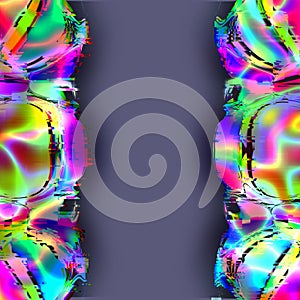 Neon border, grey background, place for terxt