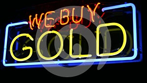 Neon WE BUY GOLD sign