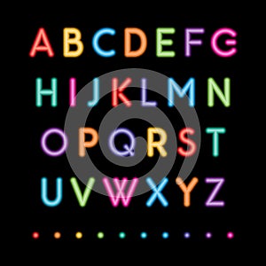 Neon capital alphabets