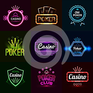Neon Casino Emblems