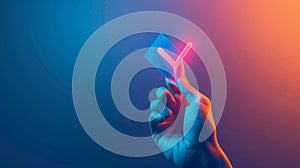 The Neon Checkmark.AI generated image