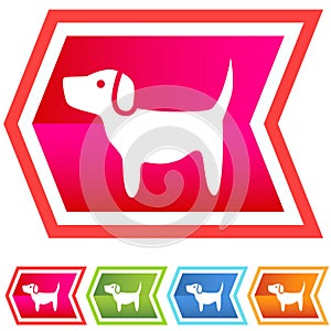 Neon Chevron Icon Set: Dog