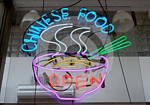 Neon Chinese Food Sign