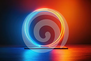 Neon Circle Light Abstract Background