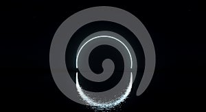 Neon Circle Reflection on Water