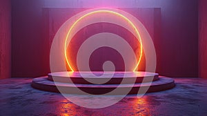 Neon Circle Stage Backdrop