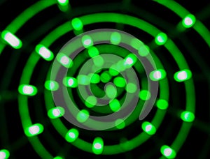 Neon circles of green color