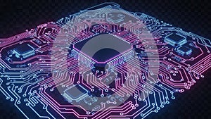 Neon circuit board with central processor