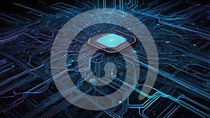 Neon Circuitry in Abstract Formation