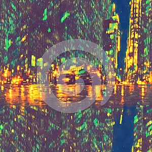 Neon city abstract background AI art se 24 of 43