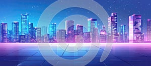 Neon City Nightscape