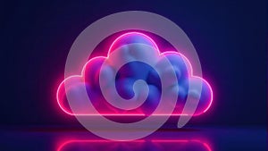 Neon Cloud Computing Concept