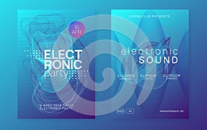 Neon club flyer. Electro dance music. Trance party dj. Electroni