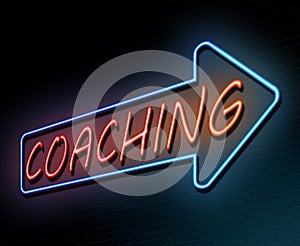 Neon coaching concept.