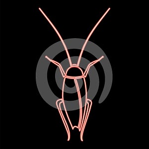 Neon cockroach red color vector illustration flat style image