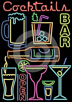 Neon Cocktails/Bar Symbols/ai photo