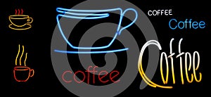 Neon Coffee and coffee cup collection