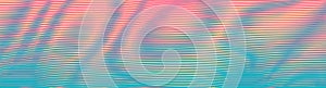Neon color moire geometric textured banner with gradient forms. photo