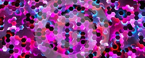 neon colored honeycomb background 3d rendering