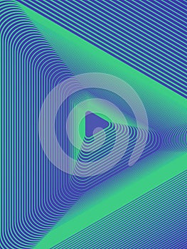 Neon colored pattern of lines, on a blue background. Abstract modern art design. 3d rendering digital illustration