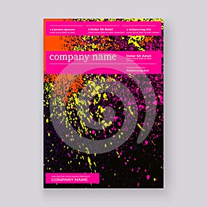 Neon colorful explosion paint splatter artistic covers design.