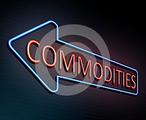 Neon commodities concept.