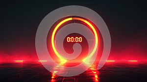 Neon Countdown Timer With Digital Display