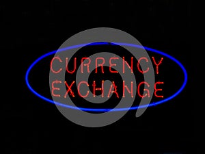 Neon Currency Exchange Sign